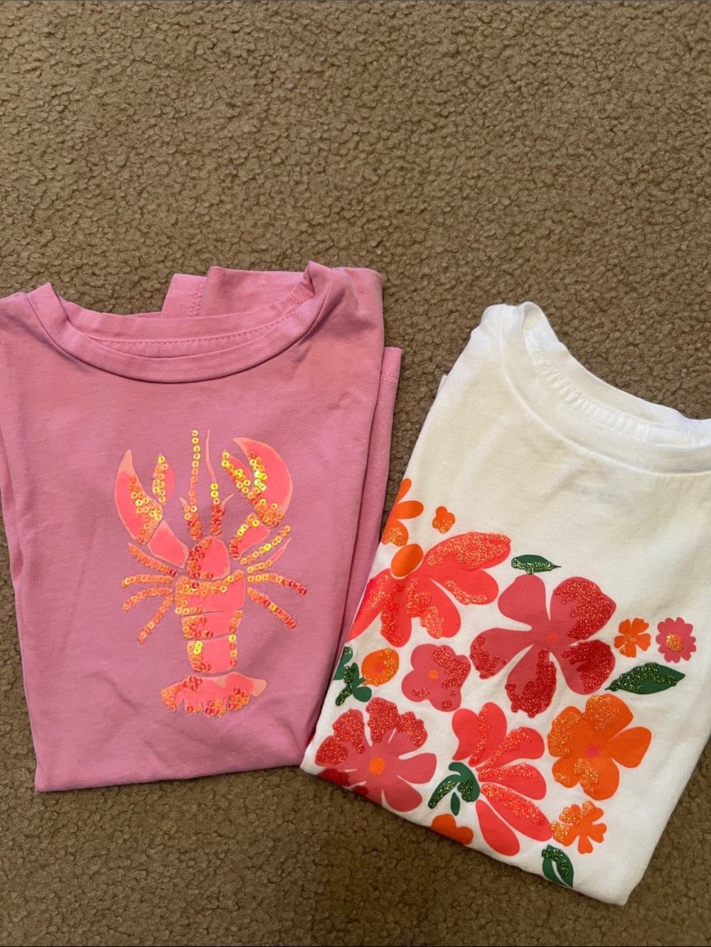 Crewcuts Pink Sequin Lobster Short-Sleeve Tee